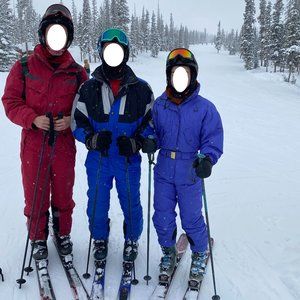 Vintage No Limits Ski Onesie in Periwinkle